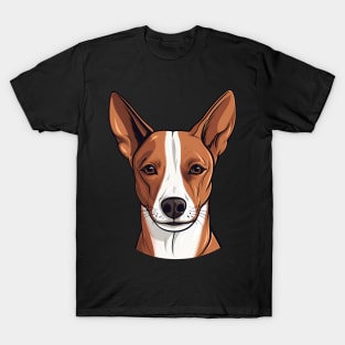 Basenji Face Cute Cartoon Puppy Dog Lover T-Shirt